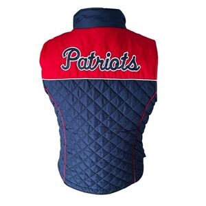 Patriots Women’s Large Quilted Puffer Vest Blue Red
